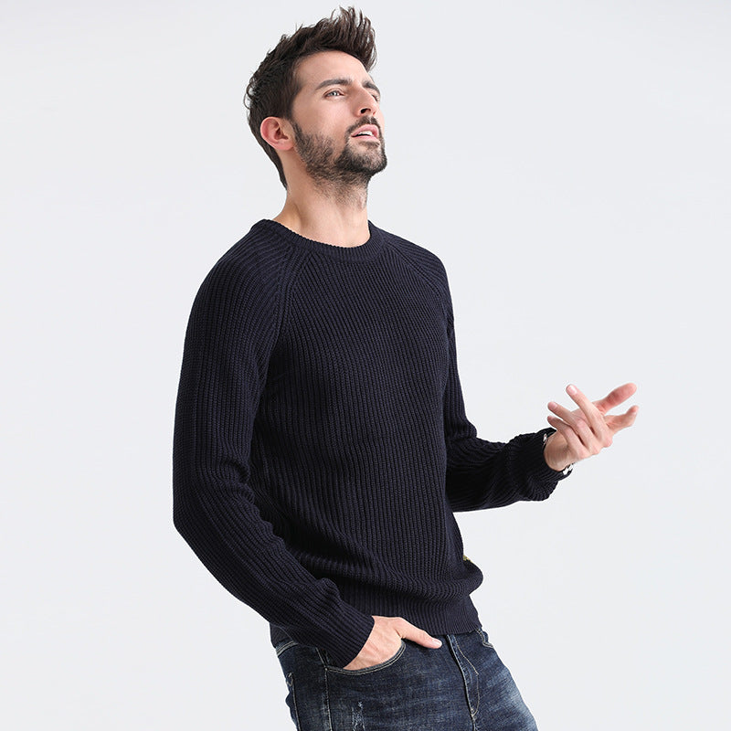Men's Autumn And Winter New Round Neck Bottoming Sweater